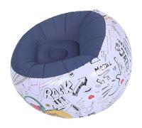 Jelquix Poltrona Gonfiabile, Sedia Floccata in PVC Premium, Divano Gonfiabile con Design Ergonomico Delicato Sulla Pelle, Motivo Graffiti, Ideale per Soggiorno Camera da Letto Campeggio all'aperto