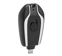 Jelquix Portachiavi Caricatore per Cellulare Indicatore LED a Lunga Durata della Batteria Mini Power Bank di Emergenza Piccolo Power Bank da Viaggio per Andriod USB C (BLACK)