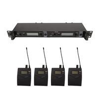 Jelquix regime di Monitoraggio per Auricolari Wireless UHF a 2 Canali, 550-580 MHz con 4 Interamente in Metallo e Portata di 90 M per Performance Sul Palco, Registrazione in Studio (Spina europea)