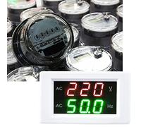 Jelquix Strumento di Test del Misuratore di Frequenza del Voltmetro CA con Doppio Display a LED per il Monitoraggio a Colpo D'occhio (WHITE)