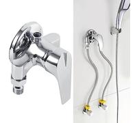 Jelquix Valvola Miscelatrice per Doccia da Bagno Valvola di Controllo Miscelatore per Doccia in Plastica Durevole in Rame per Uso Domestico, Miscelatore Acqua Calda e Fredda con Filettatura Maschio