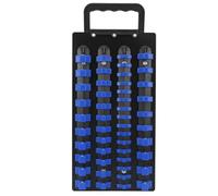 Jelquix Vassoio Organizer per Bussole da 48 Pezzi, Supporto per Bussole da 1/4 poll. 3/8 poll. 1/2 con Guide Intercambiabili e Maniglia Comoda, per Metriche e SAE (BLUE)