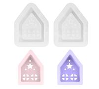 JelyArt Stampi in Silicone per Gessi 2 Pezzi 3D Stampi in Silicone Casa Stampo in Silicone Portacandele Stampo in Silicone per Natale Forme in Gesso per Versare