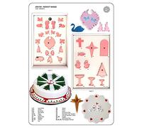 JEM 106M013 Set di Tagliapasta Vari per Cake Design, Plastica, Bianco, 33x4.5x22 cm, 30 unità