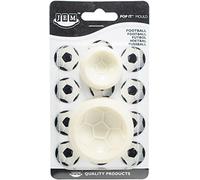 JEM 1102EP009 Stampi a Forma di Pallone da Calcio per Cake Design, Plastica, Bianco, 6 x 2 x 6 cm, 2 unità