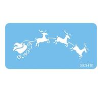 JEM SCH15 Slitta di Babbo Natale Stencil per Cake Design, Blu