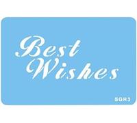 JEM SGR3 Best Wishes Stencil per Cake Design, Blu
