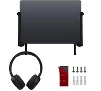 JEMACHE Supporto da parete in alluminio rigido, per MacBook Air, Pro, superficie, iPad, tablet con gancio per cuffie (nero)