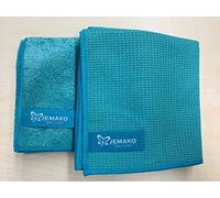 Jemako - Set di 2 panni secchi medi 45 x 60 cm + panno professionale medio 40 x 45 cm, colore: Turchese