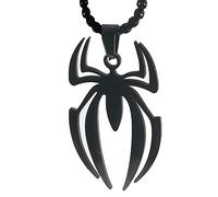 Jemant Collana con ragno per uomo donna nero argento oro acciaio inossidabile gotico vintage cool punk Unqiue collana ciondolo supereroe gioielli regalo per fidanzati fidanzati fidanzati moglie