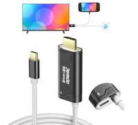 JEMDO Dock Switch 2 cavo TV HDMI base, 4K 144Hz 48Gbps USB C 3.2 a HDMI 2.1 2m 100W PD gioco e ricarica, adattatore portatile compatibile con Switch 2 (versioni < V21.0.0)/2017/OLED - Nero