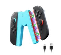 JEMDO Impugnatura di Ricarica Joy Con 2 Magnetica - Grip Ergonomica con LED di Ricarica per Controller Switch 2, Compatibile con Nintendo Switch 2, con Cavo USB-C, Portatile,Blu
