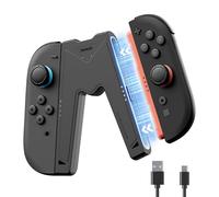 JEMDO Impugnatura di Ricarica Joy Con 2 Magnetica - Grip Ergonomica con LED di Ricarica per Controller Switch 2, Compatibile con Nintendo Switch 2, con Cavo USB-C, Portatile, Nero