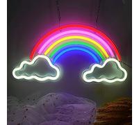 JEMESI luci al neon, Arcobaleno Lampada/insegna decorativa da parete,Luci al neon per camera da letto, sala giochi, bar e feste, idea regalo per bambini