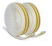 JEMESI Nastro di guarnizione D-Profilo, Guarnizione in schiuma autoadesiva,Gomma Impermeabile per Finestra/Fondo Paraspifferi per Porte/Rullo insonorizzazione (20M Bianco)