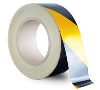 JEMESI Nastro riflettente di sicurezza nero e giallo, nastro segnaletico per delimitare aree di sicurezza, dimensioni: 45,7 m di lunghezza x 5 cm di larghezza