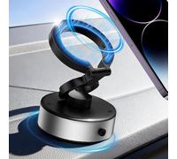 Jemey Supporto Magnetico Cellulare Auto, Adsorbimento Specchio in Vetro Sottovuoto per Supporto Auto MagSafe, Supportos a Ventosa Magnetico Universale Girevole a 720° per Parabrezza, Cruscotto