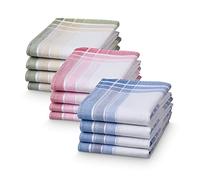 JEMIDI Fazzoletti Cotone Uomo - Fazzoletti Donna Puro Cotone 30x30 cm - Set 12x Fazzoletto da Taschino Uomo - Fazzoletto di Stoffa per Naso