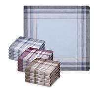 JEMIDI - Fazzoletti in tessuto da uomo, 40 cm x 40 cm, in cotone, confezione da 12 pezzi, 100% cotone design 11 Medium