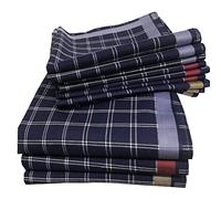 JEMIDI - Fazzoletti in tessuto da uomo, 40 cm x 40 cm, in cotone, confezione da 12 pezzi, 100% cotone design 2 Medium