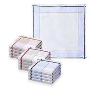 JEMIDI - Fazzoletti in tessuto da uomo, 40 cm x 40 cm, in cotone, confezione da 12 pezzi, 100% cotone design 4 Medium