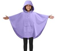 JEMIDI Mantella Antipioggia Bambino Bambina - Poncho Impermeabile Bambini - Mantellina Pioggia - Cambia Fantasia Bagnato - Abbigliamento Unisex - con Tasca e Borsa