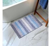 JEMIDI Tappetino Bagno 80 x 50 cm - Tappeto Assorbente Scendi Doccia - 100% Cotone - Scendidoccia Soffice e Antiscivolo - Lavabile in Lavatrice - Design a Strisce Multicolore