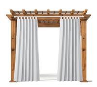 JEMIDI Tenda da Esterno Impermeabile con Asole - Tenda Antipioggia per Gazebo da Esterno - Tende Balcone da Esterni - Tende per Terrazzo - Bianco