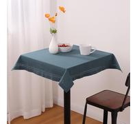 JEMIDI Tovaglia Cotone Blu 80x80 cm - Tovaglie Eleganti - Certificazione Oeko-Tex - Elegante Effetto Lino - Copri Tavolo Soggiorno Cucina Sala da Pranzo - Lavabile in Lavatrice