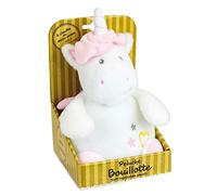 Jemini- Peluche a Forma di Unicorno, Borsa dell'Acqua Calda +/-19 cm, Colore Bianco, 023963