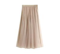 Jemmsia Gonna da donna in tulle midi, linea A, multi strato, plissettata, maxi, swing, elegante, elasticizzata, a vita alta, lunga, tutù, fluente, gonne per ballo di fine anno, festa di benvenuto