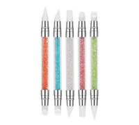 Jemora 5 pezzi di penna per unghie in silicone a doppia estremità con asta di penna gel per unghie intaglio set di strumenti per nail art per uso domestico nel salone di nail art