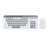 Jemora Combo Tastiera e Mouse Wireless Doppia modalità Tastiera a Membrana 2.4G BT5.0 BT 3 canali Can C Connect Quattro dispositivi Tastiera Ricaricabile Connettività a Due modalità Design ergonomico