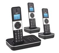 Jemora D1002 TAM-T Telefono cordless a 3 ricevitori con segreteria telefonica ID chiamante/Chiamata in attesa LCD da 1,6 pollici Schermo a 3 righe Display Batterie ricaricabili Supporto 16 lingue