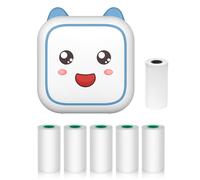 Jemora Mini stampante termica multifunzione portatile per adesivi, stampa fotografica istantanea senza inchiostro, supporto connessione BT per smartphone, con 1 rotolo di carta da 57 mm + 5 rotoli di