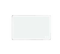 Jemora Specchio antiappannamento a parete con luce quadrata Specchio da bagno intelligente con luci a LED Interruttore tattile Temperatura colore Regolazione continua dell'attenuazione IP44