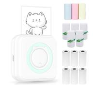 Jemora Stampante fotografica tutto in uno Stampante portatile multifunzione Mini stampante istantanea wireless Supporto connessione BT per smartphone con 6 rotoli di carta termica+5 rotoli di carta