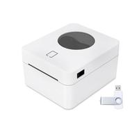 Jemora Stampante termica per etichette da tavolo per 4x6'' Stampa di etichette per pacchi di spedizione Etichettatrice tutto in uno Connessione USB+LAN cablata Stampante termica per adesivi ad alta ve
