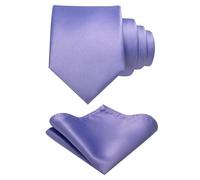 JEMYGINS Cravatta da uomo con superficie opaca con set di fazzoletti, viola lavanda, M