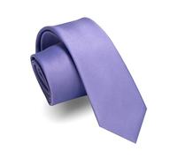 JEMYGINS Cravatta sottile da uomo, tinta unita, 6 cm, viola lavanda, M