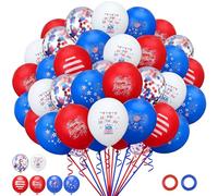 Jenaai 60 palloncini bianchi e blu da 30,5 cm, palloncini in lattice per festa di compleanno, 4 luglio, decorazioni per il giorno dell'indipendenza, anniversario patriottico, laurea, compleanno