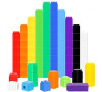 Jenaai - 600 cubi di collegamento per conteggio, blocchi di conteggio in plastica, cubi colorati per matematica, manipolatori matematici, forniture per l'apprendimento in aula per scuola materna e