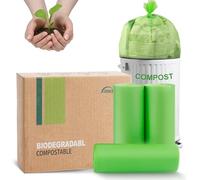 JENCENBIO Sacchetti della spazzatura compostabili e 100% biodegradabili, 20 l, 25% extra spessi, sacchetti biometrici per uno smaltimento pulito, certificati BPI ASTM D6400 e OK Compost Home