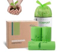 JENCENBIO Sacchetti organici per la spazzatura con manico da 20 litri, compostabili, biodegradabili, extra spessi, 20 µm OK Compost Home