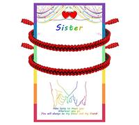 JENDEAR SHINE 2 Pezzi Bracciale Corda Sorella, Bracciale Intrecciato a Mano Regolabile, Regalo di Compleanno per Donne Ragazze Sorelle