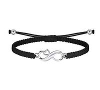 JENDEAR SHINE Bracciale Infinito in Argento 925, Bracciale in Corda Intrecciata Fatto a Mano per Donne Ragazze Compleanno Amicizia Coppia Gioielli Regali
