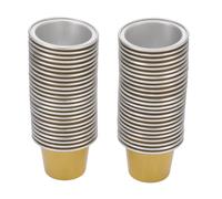Jenivaint 50 Coperchi in Alluminio per Capsule di caffè, Coperchi Termosaldabili con Cucchiaio e Pennello, per Capsule da 15 Ml per Preservare la freschezza. (GOLD)