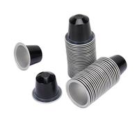 Jenivaint 50 Coperchi in Alluminio per Capsule di caffè, Coperchi Termosaldabili con Cucchiaio e Pennello, per Capsule da 15 Ml per Preservare la freschezza. (BLACK)