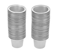 Jenivaint 50 Coperchi in Alluminio per Capsule di caffè, Coperchi Termosaldabili con Cucchiaio e Pennello, per Capsule da 15 Ml per Preservare la freschezza. (SILVER)