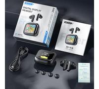 Jenivaint Auricolari con Traduzione AI, Cuffie Wireless con Touch Screen a Colori, Cancellazione del Rumore ANC ENC, Bassa Latenza di 0,06 Secondi, per Musica, Giochi, Film,